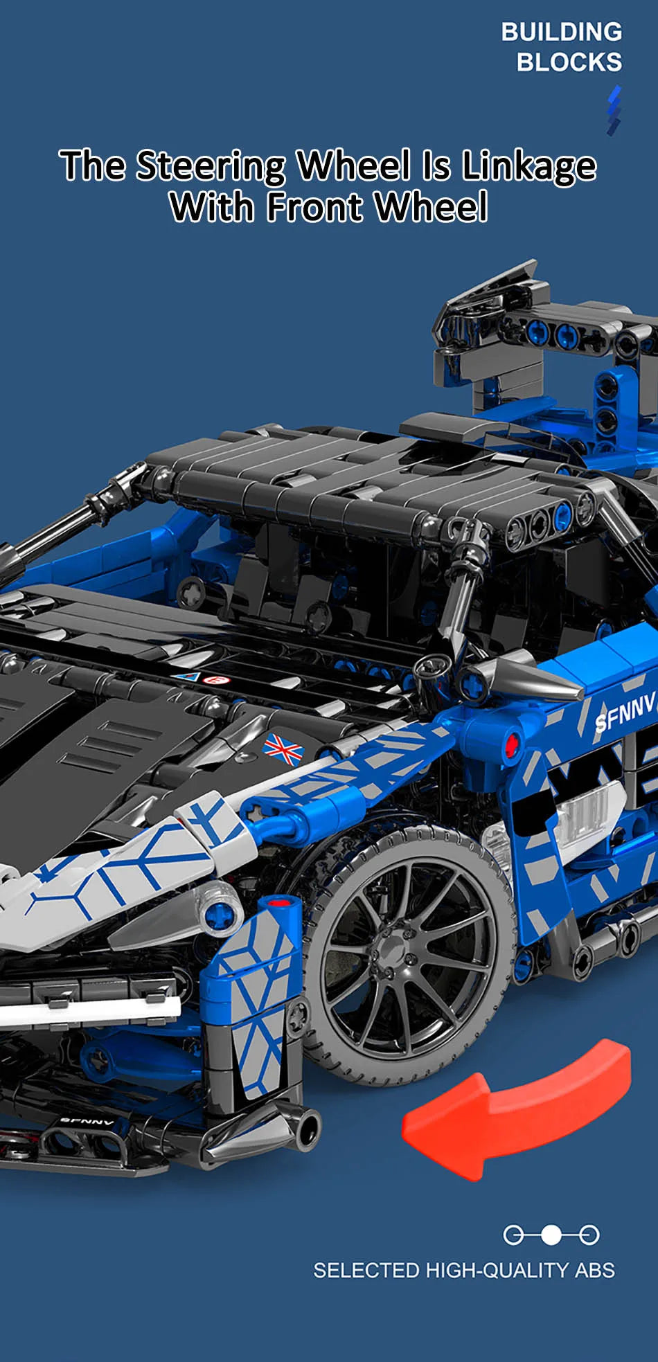 McLarened Senna GTR 42123 Technic Building Blocks OR Remote Control (1404Pcs)