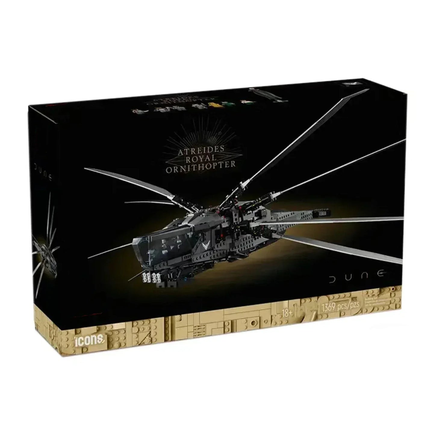 Dune Movie Atreides Royal Ornithopter Model 10327 Dragonfly Plane Arrakis Building Blocks (1369Pcs)
